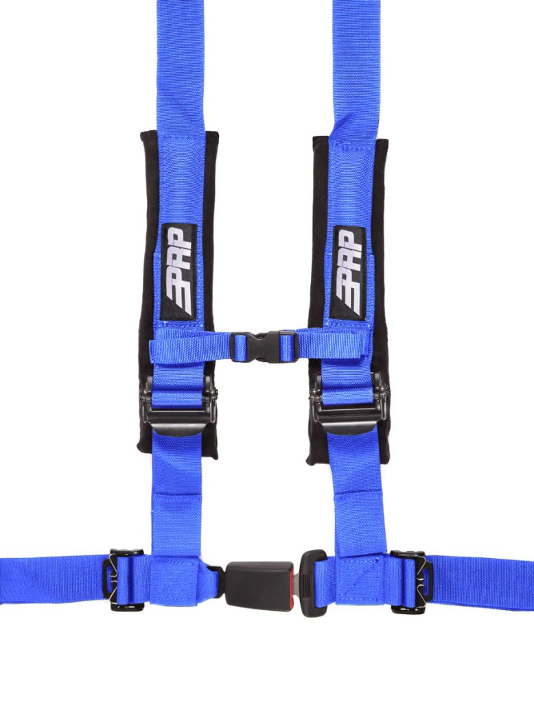 PRP 4 point harness with auto latch, blue