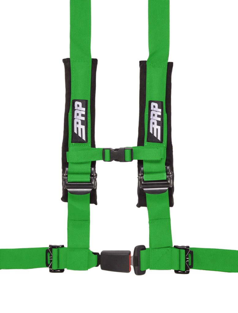 PRP 4 point harness with auto latch, green