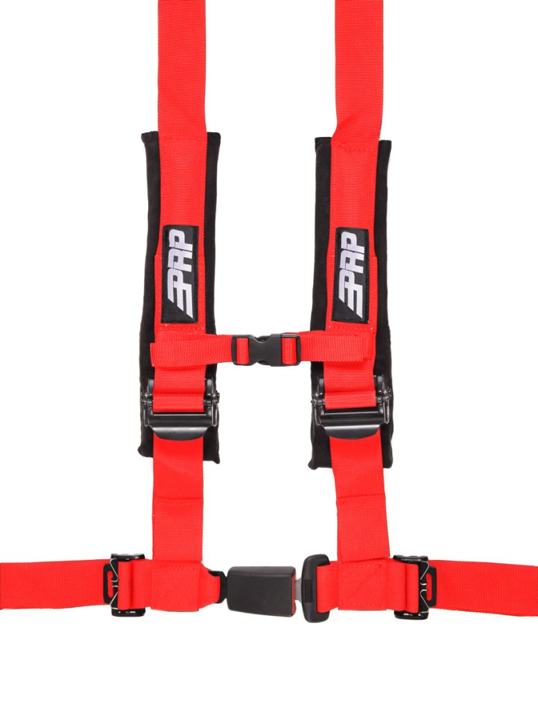 PRP 4 point harness with auto latch in red